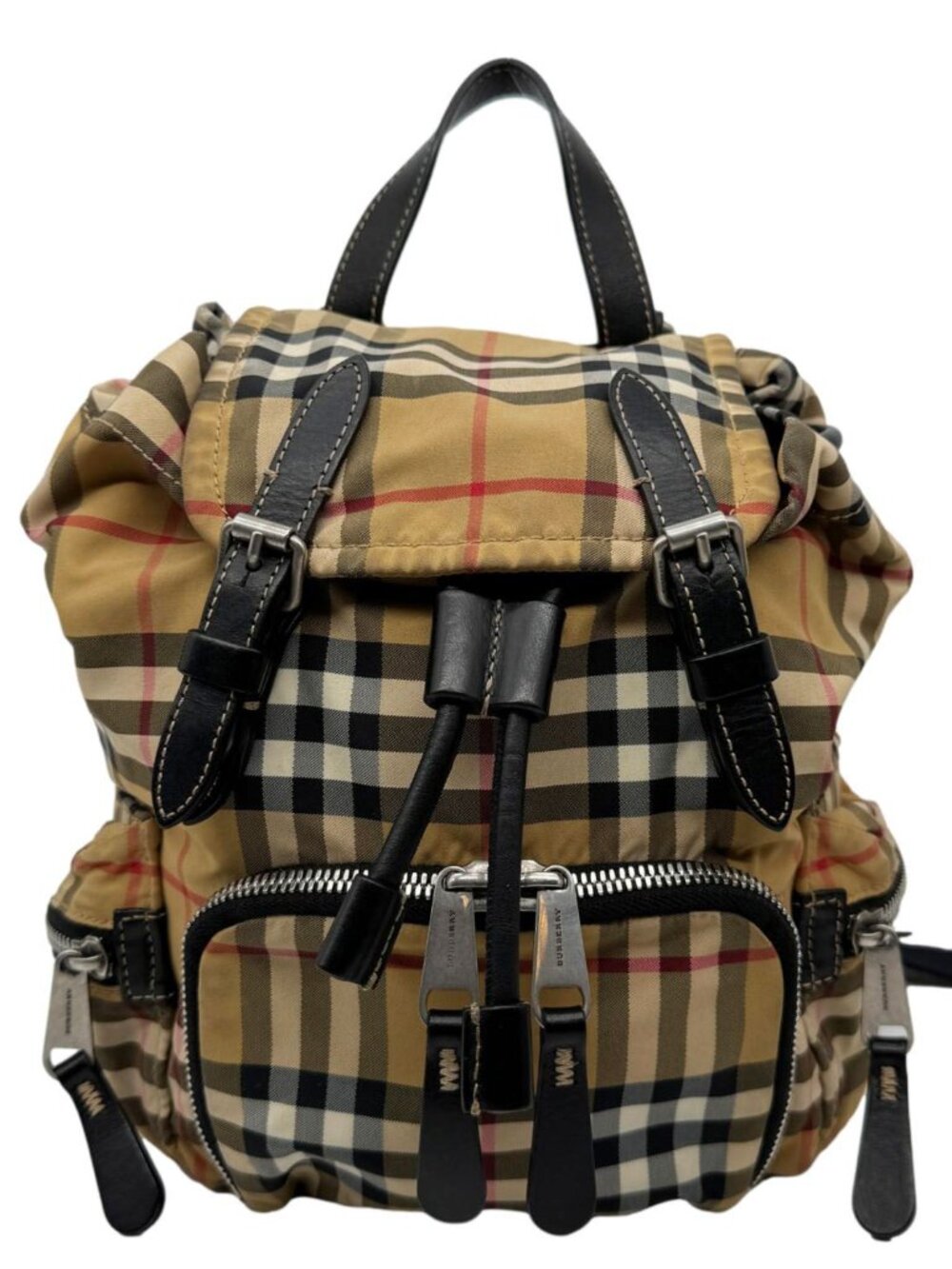 Burberry Rucksack Small Vintage Check Canvas Backpack Bag Beige
